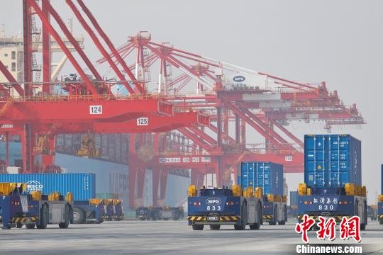 洋山四期自动化码头作业场景 张亨伟 摄